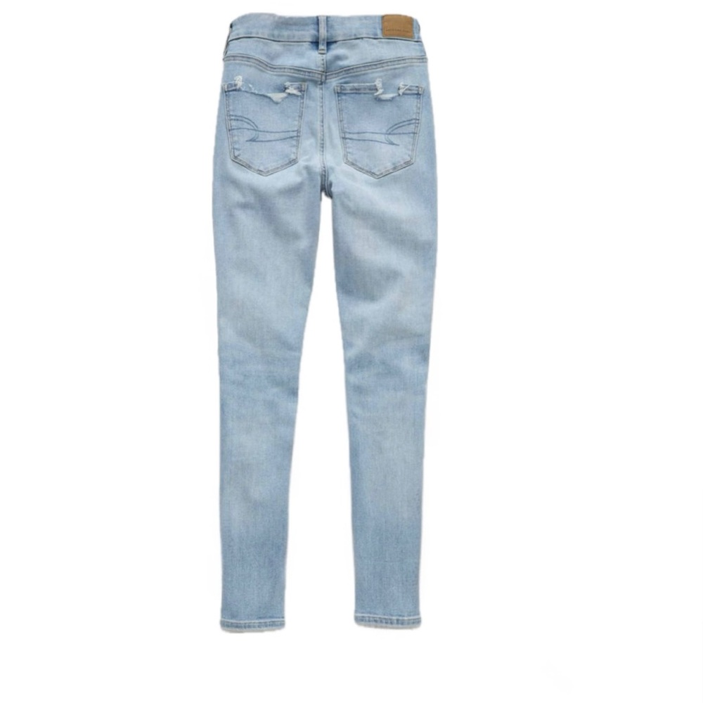 NWT American Eagle AE Ripped Jeans New Curvy High Rise Next Level Stretch 18P - Picture 5 of 9
